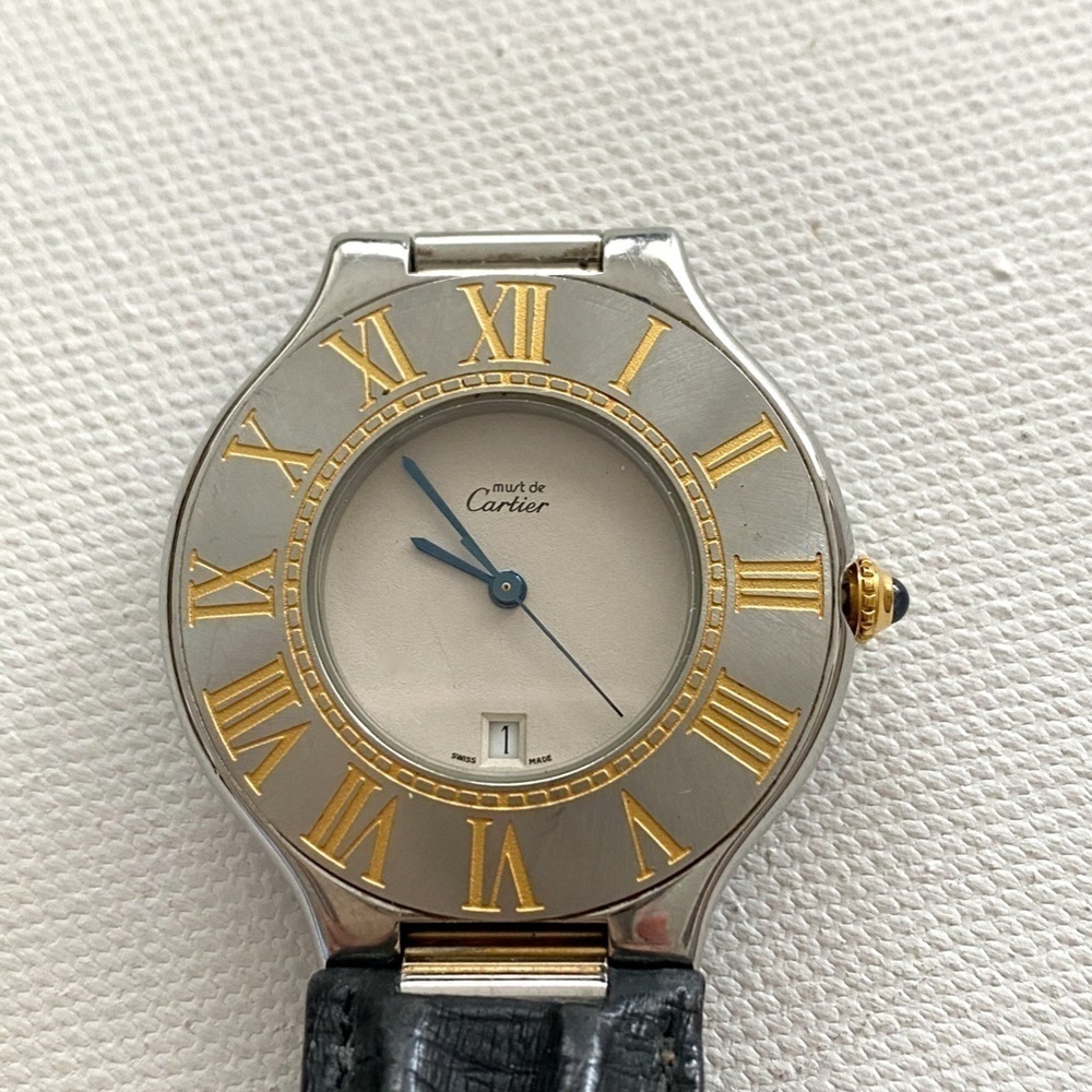 Must de Cartier 21 Stainless Steel Gold Watch - Picture 2 of 10